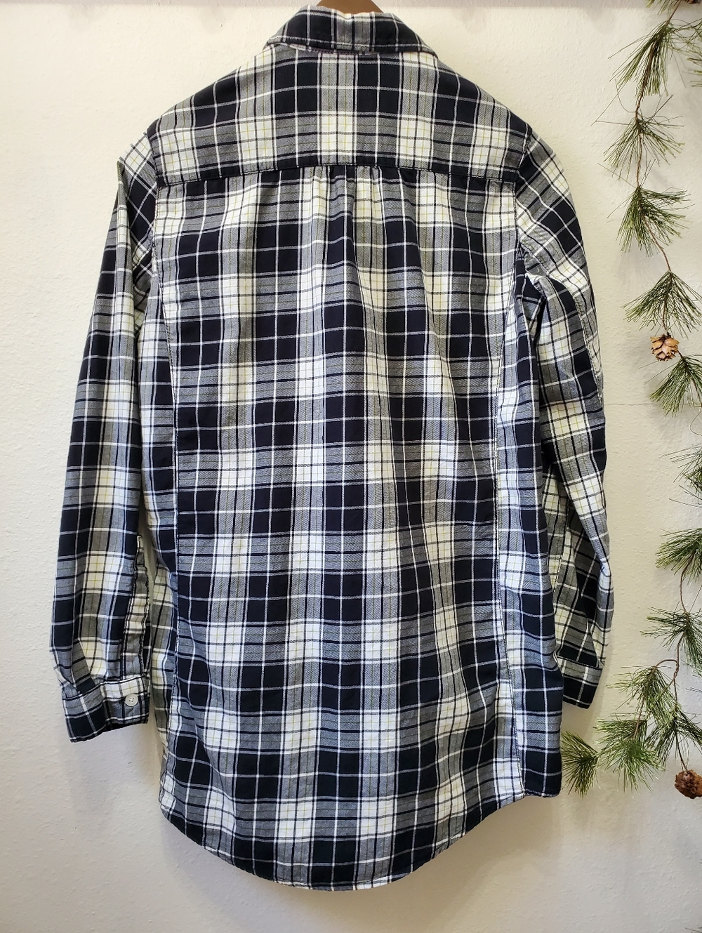 Aerie Oversized Flannel Shirt Black White Plaid Loungewear Sleep Tunic - Picture 3 of 9